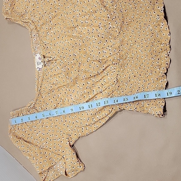 Hippie Rose Size S Boho Peasant Top, NWT!  Golden Mustard Color w/ floral print. - Picture 9 of 9